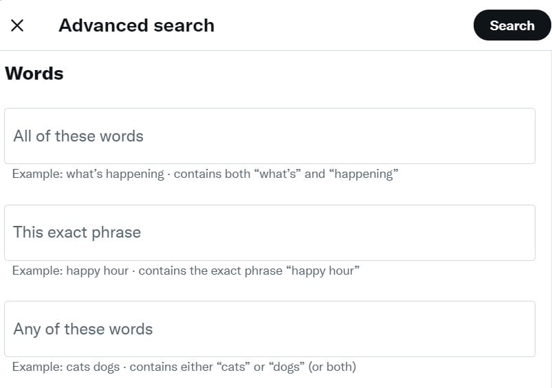 Twitter Advanced Search